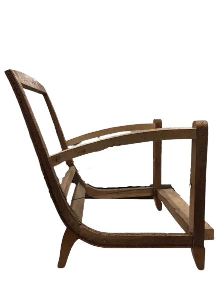 Fauteuil club, cuir noir — avant
